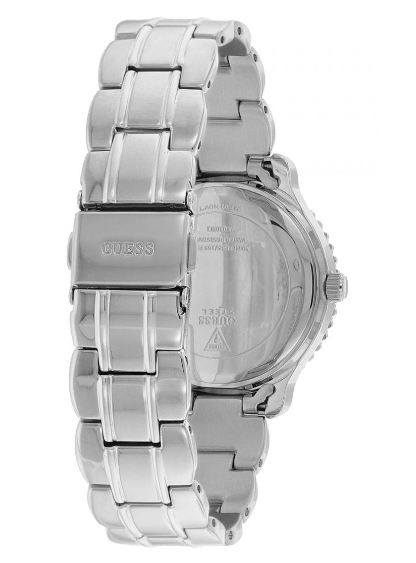  Shop Authentic Guess Enchanting Diamonds Silver Dial Silver Steel Strap Watch for Women - W0305L1 - Luxxuri