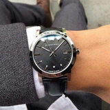 Shop Authentic Burberry The City Black Dial Black Leather Strap Watch for Men - BU9009 - Luxxuri