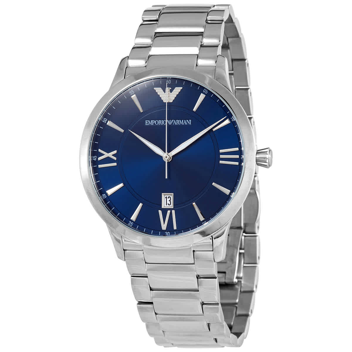  Shop Authentic Emporio Armani Giovanni Quartz Blue Dial Silver Steel Strap Watch For Men - AR11227 - Luxxuri