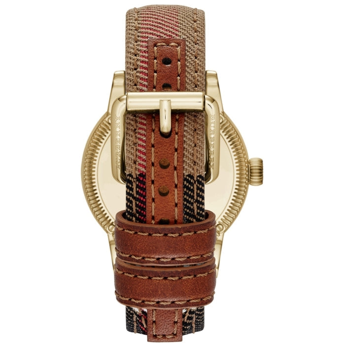  Shop Authentic Burberry Utilitarian White Dial Multicolor Leather Strap Watch for Women - BU7853 - Luxxuri