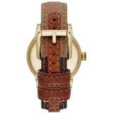  Shop Authentic Burberry Utilitarian White Dial Multicolor Leather Strap Watch for Women - BU7853 - Luxxuri