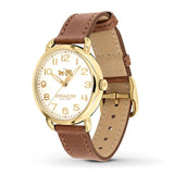 Coach Delancey White Dial Brown Leather Strap Watch for Women - 14502715