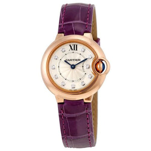  Shop Authentic Cartier Ballon Bleu Diamonds White Dial Pink Leather Strap Watch for Women - WE902050 - Luxxuri