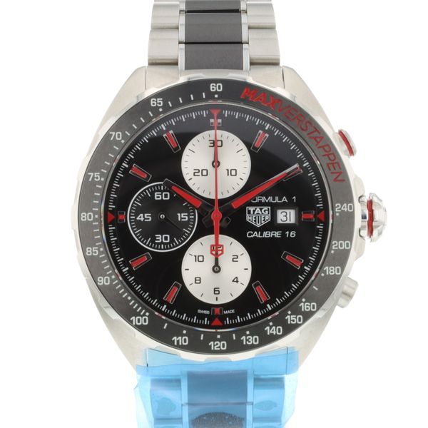  Shop Authentic Tag Heuer Formula 1 Calibre 16 Max Verstappen Limited Edition Black Dial Two Tone Steel Strap Watch for Men - CAZ2018.BA0970 - Luxxuri