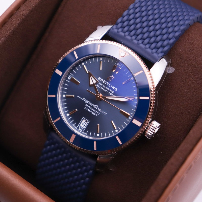  Shop Authentic Breitling Superocean Heritage B20 Automatic 42 Blue Dial Blue Mesh Bracelet Watch for Men - UB2010161C1S1 - Luxxuri