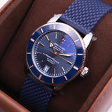  Shop Authentic Breitling Superocean Heritage B20 Automatic 42 Blue Dial Blue Mesh Bracelet Watch for Men - UB2010161C1S1 - Luxxuri