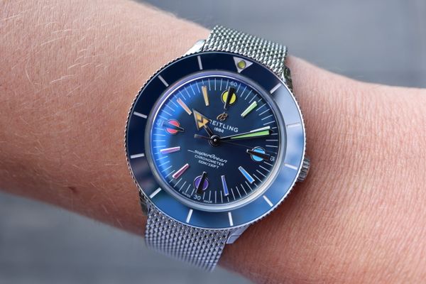  Shop Authentic Breitling Superocean Heritage '57 Special Edition II Blue Dial Silver Mesh Bracelet Watch for Men - A103702A1C1A1 - Luxxuri