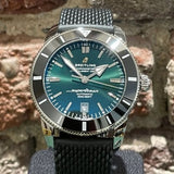  Shop Authentic Breitling Superocean Heritage B20 Automatic 46 Green Dial Black Mesh Bracelet Watch for Men - AB2020121L1S1 - Luxxuri