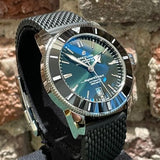  Shop Authentic Breitling Superocean Heritage B20 Automatic 46 Green Dial Black Mesh Bracelet Watch for Men - AB2020121L1S1 - Luxxuri