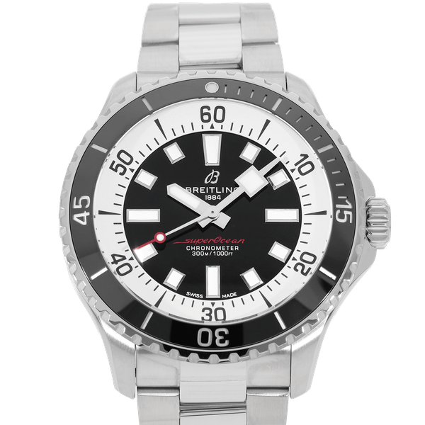  Shop Authentic Breitling Superocean Automatic 44mm Black Dial Silver Steel Strap Watch for for Men - A17376211B1A1 - Luxxuri