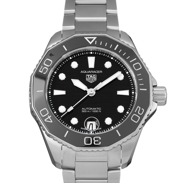 Tag Heuer Aquaracer Professional 300 Automatic Black Dial Silver Steel Strap Watch for Women - WBP231D.BA0626