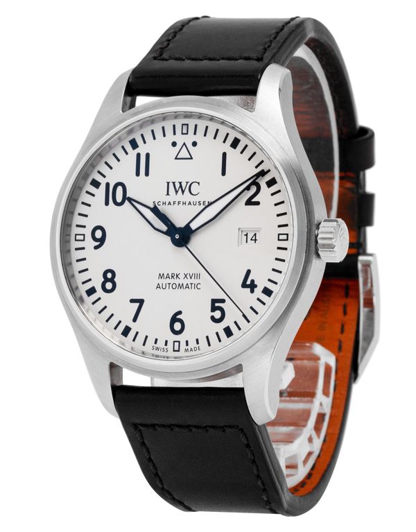  Shop Authentic IWC Pilot's Watch Mark XVIII White Dial Black Leather Strap Watch for Men - IW327002 - Luxxuri