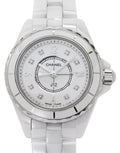  Shop Authentic Chanel J12 Diamonds Quartz Mother of Pearl White Dial White Steel Strap Watch for Women - J12 H2570 - Luxxuri