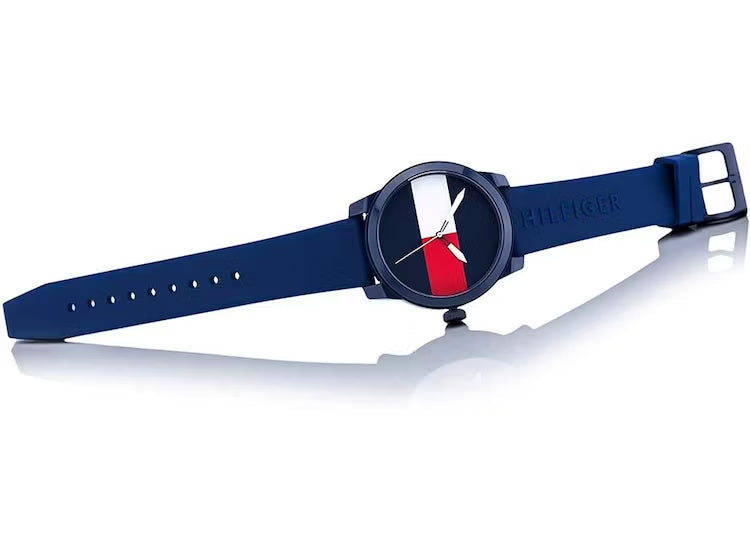  Shop Authentic Tommy Hilfiger Denim Quartz Blue Dial Blue Rubber Strap Watch for Men - 1791322 - Luxxuri