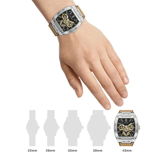  Shop Authentic Guess Phoenix Multifunction Black Dial Brown Leather Strap Watch for Men - GW0202G3 - Luxxuri