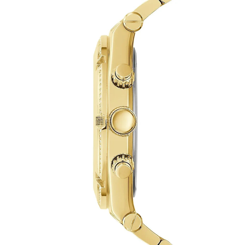  Shop Authentic Guess Continental Diamonds Gold Dial Gold Steel Strap Watch for Men - GW0261G2 - Luxxuri