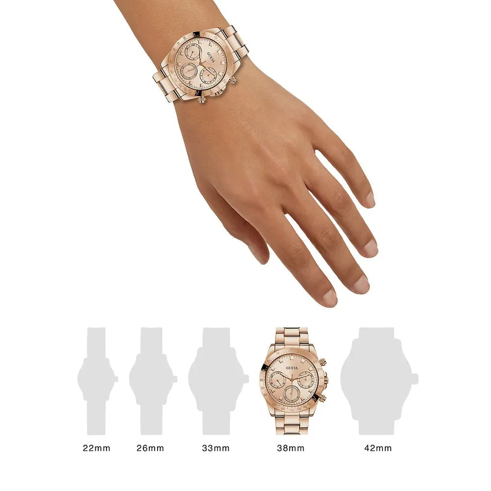  Shop Authentic Guess Eclipse Rose Gold Dial Rose Gold Steel Strap Watch for Women - GW0314L3 - Luxxuri