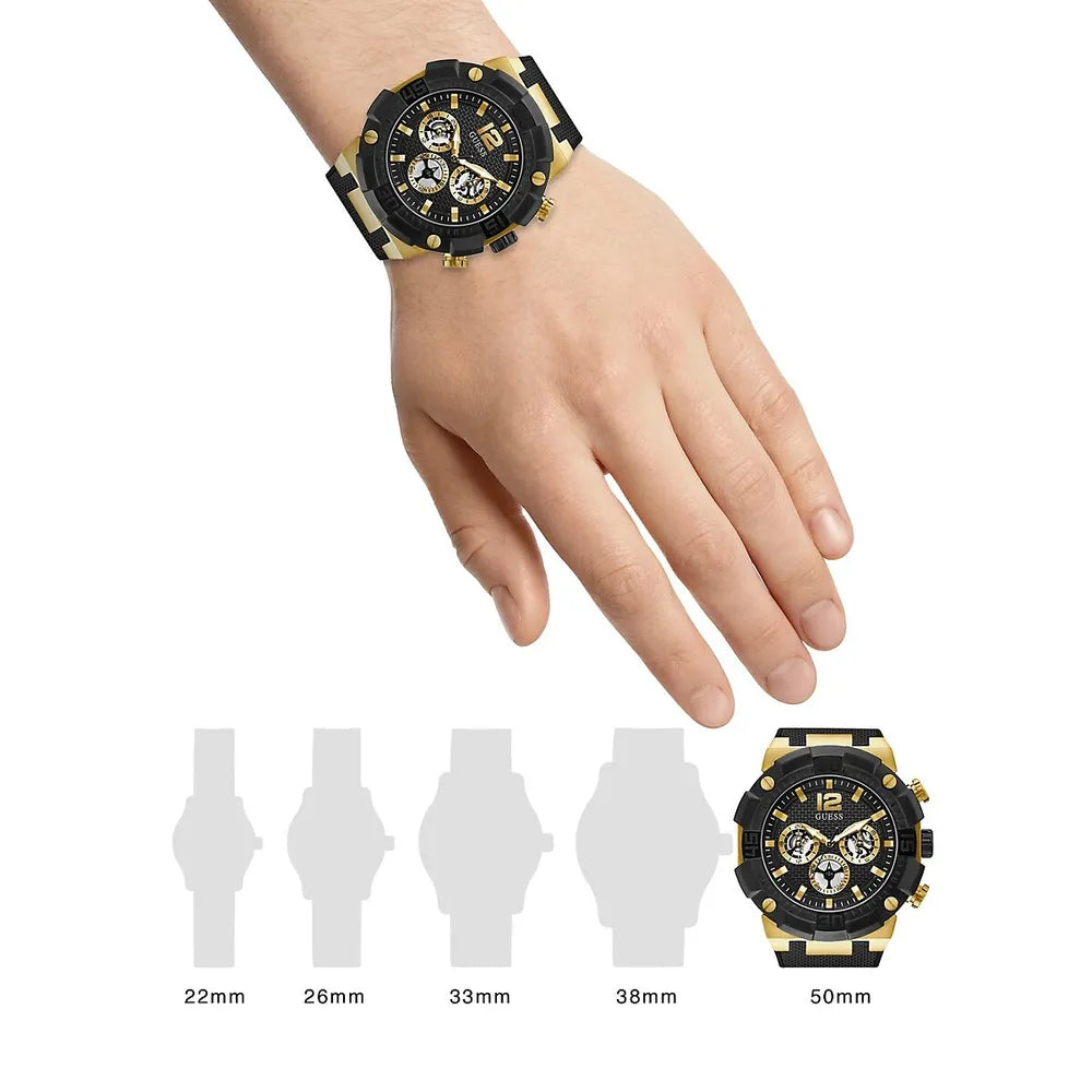  Shop Authentic Guess Navigator Chronograph Black Dial Black Rubber Strap Watch for Men - GW0264G3 - Luxxuri