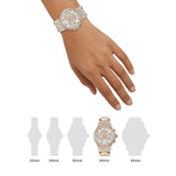  Shop Authentic Guess Moonlight Multi Function Diamonds White Dial Rose Gold Steel Strap Watch for Women - GW0320L3 - Luxxuri