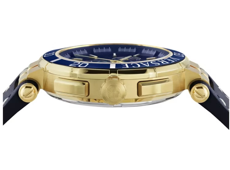  Shop Authentic Versace V-Race Multifunction Quartz Blue Dial Blue Leather Strap Watch For Men - VEBV00219 - Luxxuri