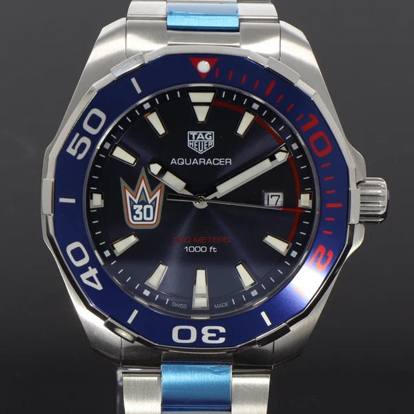  Shop Authentic Tag Heuer Aquaracer Henrik Lundqvist Special Edition Blue Dial Silver Steel Strap Watch for Men - WAY101J.BA0746 - Luxxuri