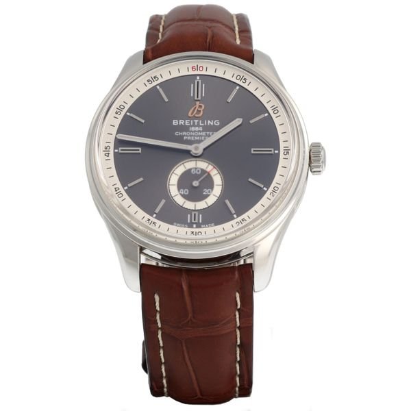  Shop Authentic Breitling Premier Automatic 40mm Grey Dial Brown Leather Strap Watch for Men - A37340351B1P2 - Luxxuri