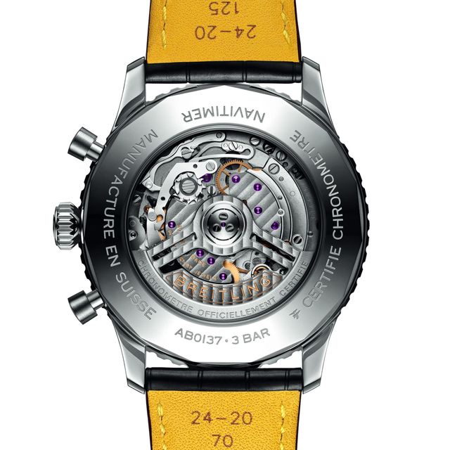  Shop Authentic Breitling Navitimer B01 Chronograph 46 Black Dial Black Leather Strap Watch for Men - AB0137211B1P1 - Luxxuri