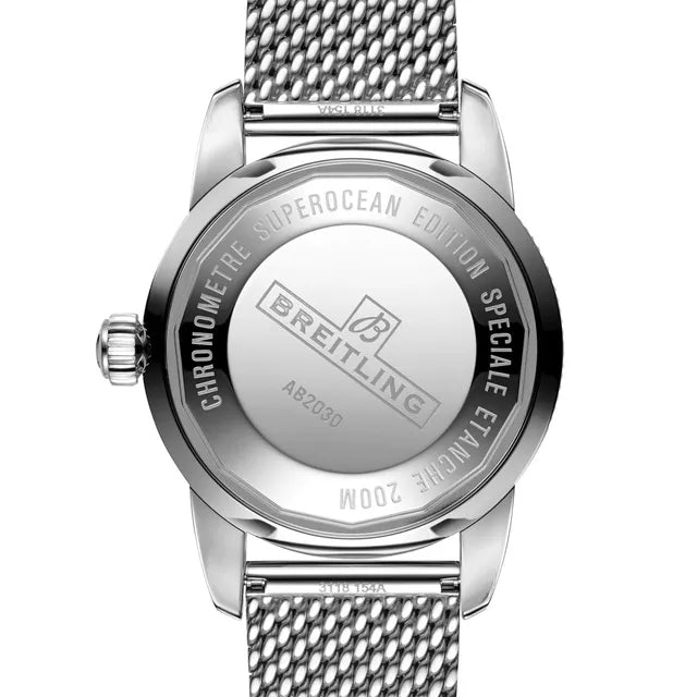  Shop Authentic Breitling Superocean Heritage B20 Automatic 44 Blue Dial Silver Mesh Bracelet Watch for Men - AB2030161C1A1 - Luxxuri