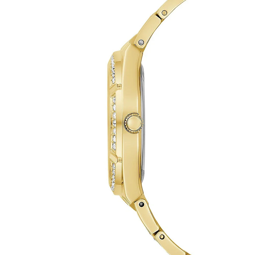  Shop Authentic Guess Allara Quartz Gold Dial Gold Steel Strap Watch For Women - GW0604L2 - Luxxuri