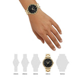  Shop Authentic Michael Kors Pyper Three-Hand Black Dial Gold Steel Strap Watch For Women - MK4593 - Luxxuri