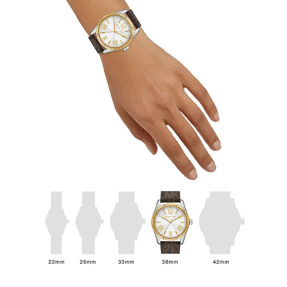  Shop Authentic Michael Kors Lexington Silver Dial Brown Leather Strap Watch For Women - MK4745 - Luxxuri