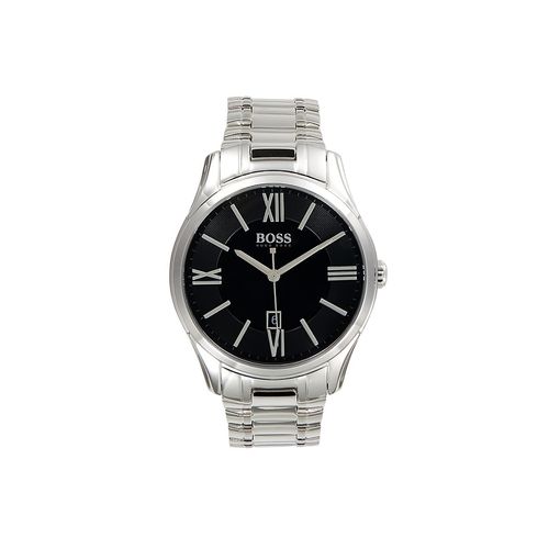  Shop Authentic Hugo Boss Governer Black Dial Silver Steel Strap Watch for Men - 1513488 - Luxxuri