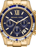  Shop Authentic Michael Kors Everest Chronograph Blue Dial Gold Steel Strap Watch For Women - MK6971 - Luxxuri
