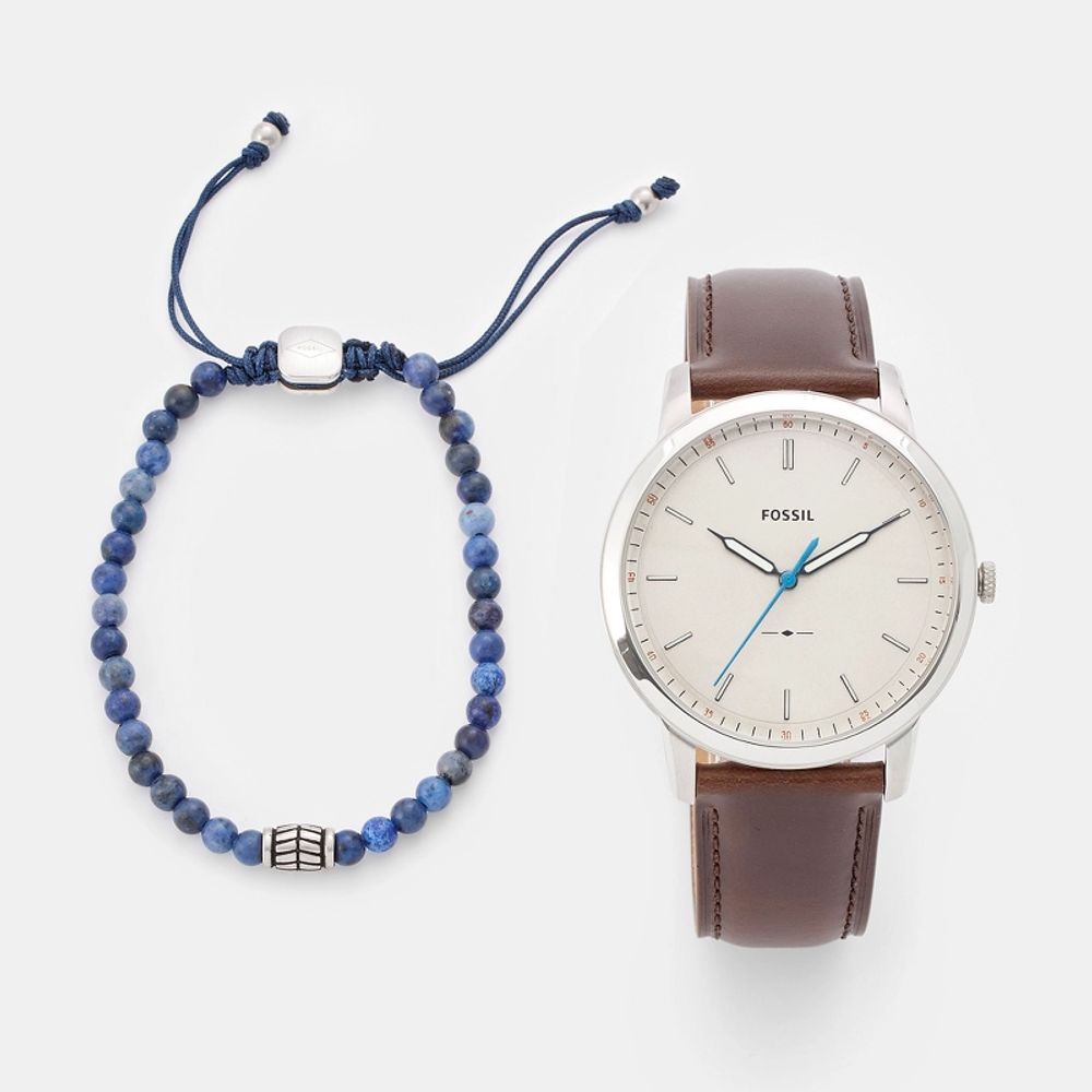  Shop Authentic Fossil Minimalist Off White Dial Brown Leather Strap Watch for Men - FS5306 - Luxxuri