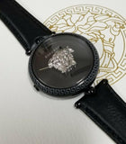  Shop Authentic Versace Palazzo Empire Black Dial Black Leather Strap Watch for Women - VCO050017 - Luxxuri