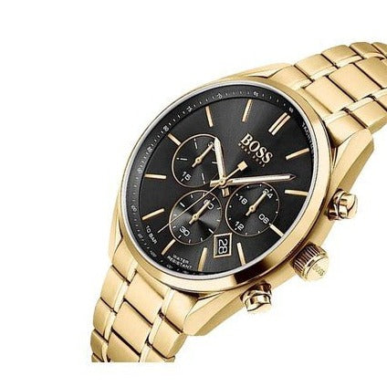  Shop Authentic Hugo Boss Champion Black Dial Gold Steel Strap Watch for Men - 1513848 - Luxxuri