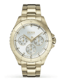  Shop Authentic Hugo Boss Premiere White Dial Gold Steel Strap Watch for Women - 1502445 - Luxxuri