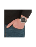 Hugo Boss Aeroliner Chronograph Quartz Black Dial Black Leather Strap Watch For Men - HB1512448
