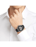 Shop Authentic Hugo Boss Ikon Black Dial Black Leather Strap Watch for Men - 1513178 - Luxxuri