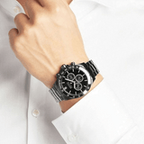  Shop Authentic Hugo Boss Ikon Black Dial Silver Steel Strap Watch for Men - 1512965 - Luxxuri