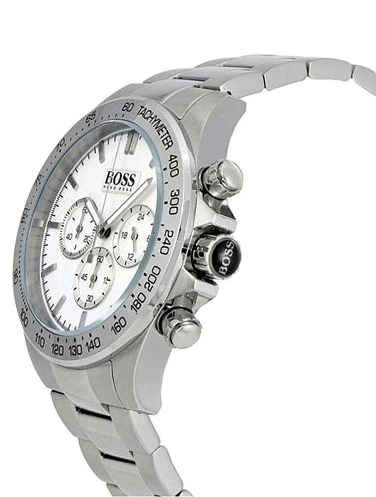  Shop Authentic Hugo Boss Ikon Chronograph White Dial Silver Steel Strap Watch for Men - 1512962 - Luxxuri