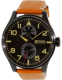 Shop Authentic Hugo Boss Aeroliner Maxx Chronograph Black Dial Brown Leather Strap Watch For Men - HB1513082 - Luxxuri