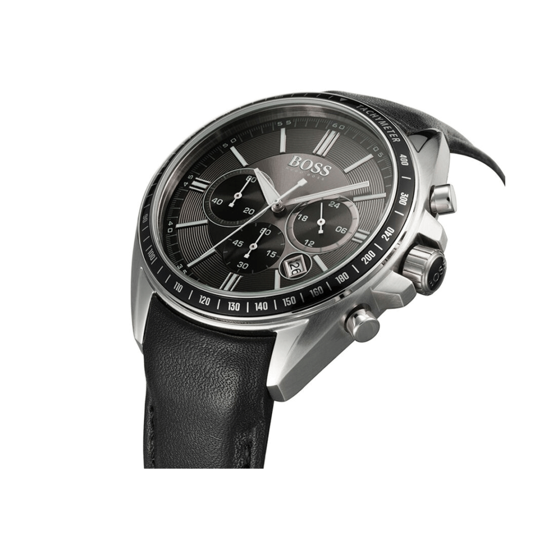  Shop Authentic Hugo Boss Contemporary Sport Driver Black Dial Black Leather Strap Watch for Men - 1513085 - Luxxuri