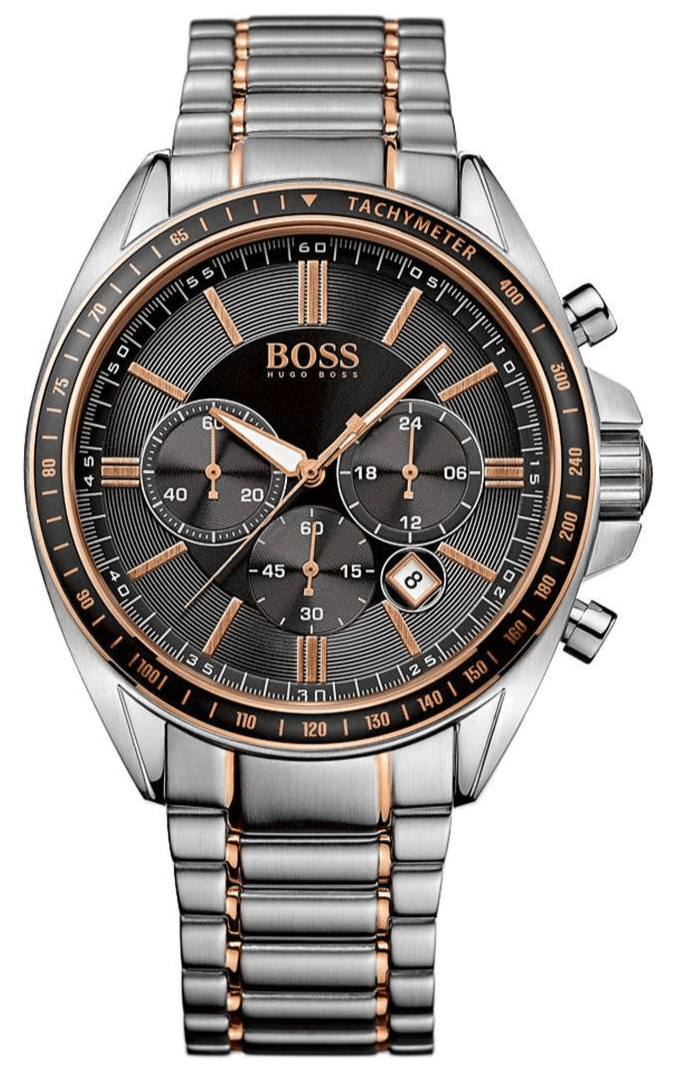 Hugo Boss Driver Sport Grey Dial Grey Steel Strap Watch for Men - 1513094