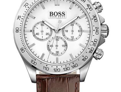  Shop Authentic Hugo Boss Ikon White Dial Brown Leather Strap Watch for Men - 1513175 - Luxxuri