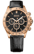 Shop Authentic Hugo Boss Ikon Black Dial Black Leather Strap Watch for Men - 1513179 - Luxxuri