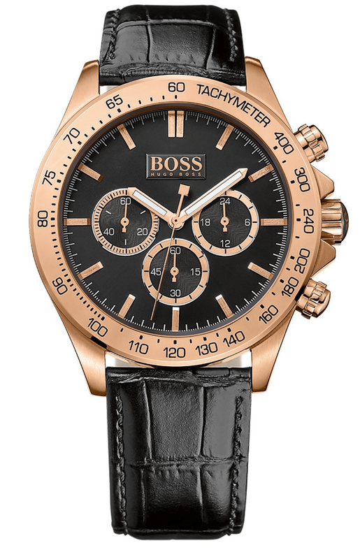  Shop Authentic Hugo Boss Ikon Black Dial Black Leather Strap Watch for Men - 1513179 - Luxxuri