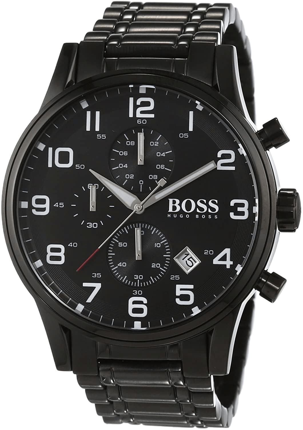  Shop Authentic Hugo Boss Chronograph Black Dial Black Steel Strap Watch for Men - 1513180 - Luxxuri