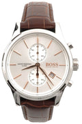 Shop Authentic Hugo Boss Jet White Dial Brown Leather Strap Watch for Men - 1513280 - Luxxuri