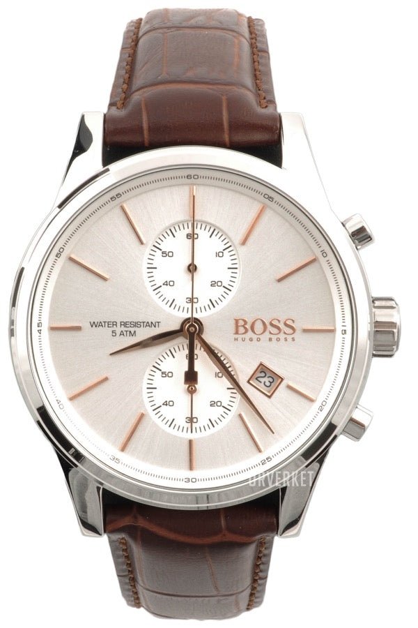  Shop Authentic Hugo Boss Jet White Dial Brown Leather Strap Watch for Men - 1513280 - Luxxuri